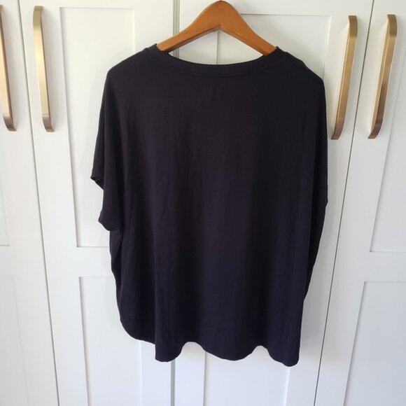 Lou Grey Shirt Womens XS Black Soft Knit Short Sleeve Flowy Top - Picture 2 of 2